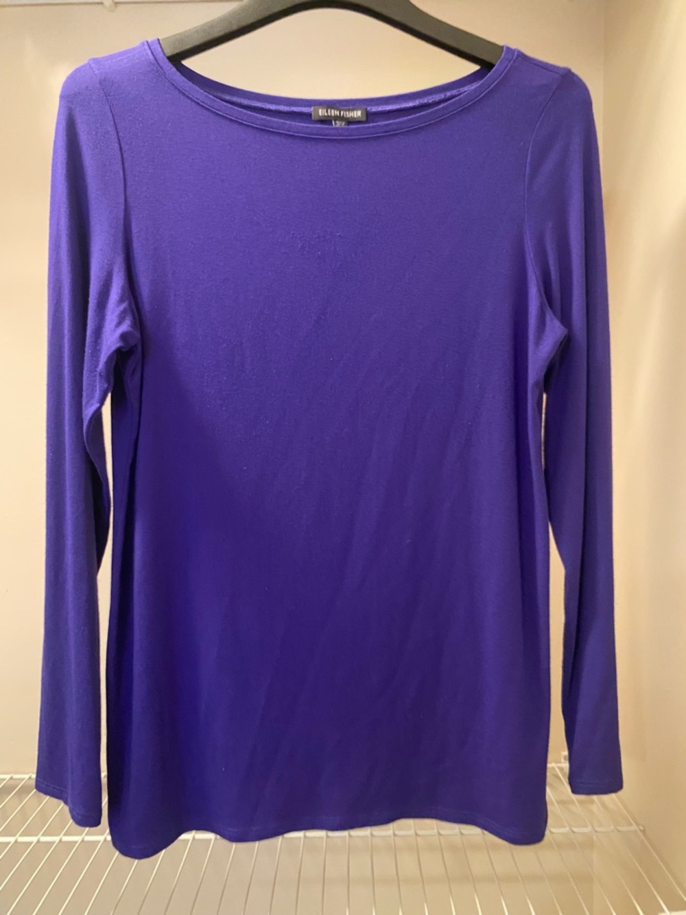 Eileen Fisher Purple Long Sleeve Crewneck Top